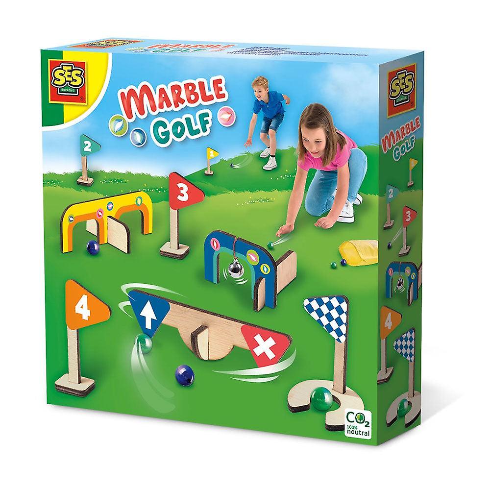 SES CREATIVE Wooden Minigolf Course Marble Set