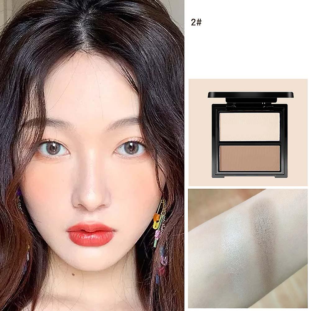 2 in 1 Contouring Plate Highlight Shadows Contouring Powder Waterproof Sweatproof Contouring Powder