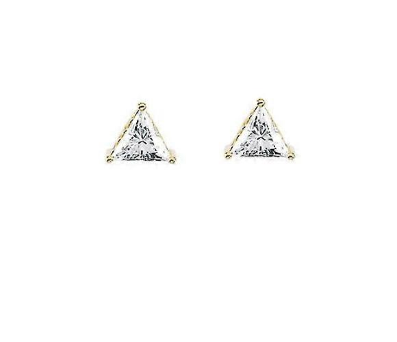 Triangle Diamond Stud Earrings 14K Yellow Gold (1.29 Ct,D Color,VS2-SI1 Clarity)