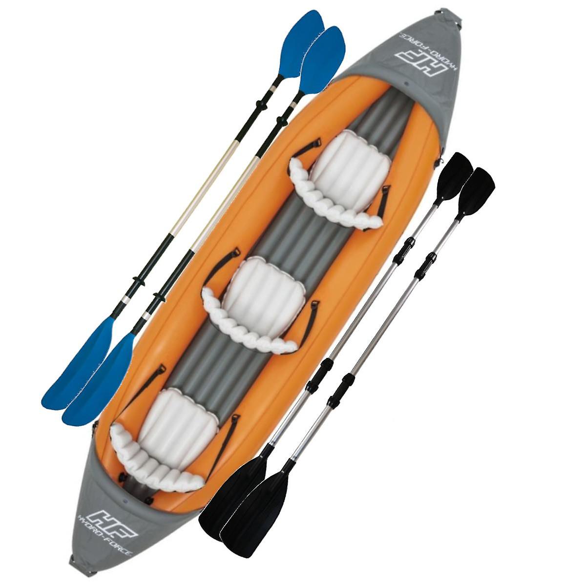Upgraded LITE RAPID X3 Inflatable Kayak 3 Person with Performance Paddles