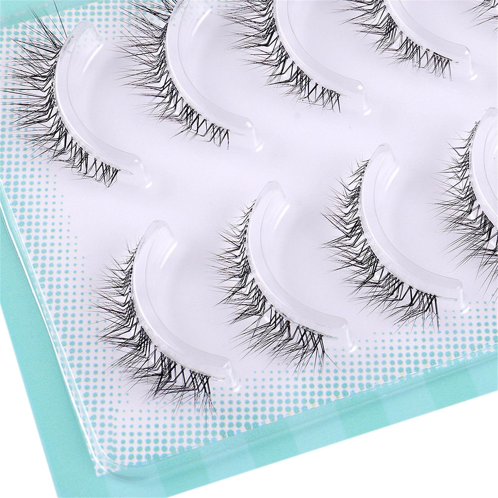 5 Pairs Daily Student Simulation False Eyelashes 3d Lash Thick Volume Long Wispy Lashes
