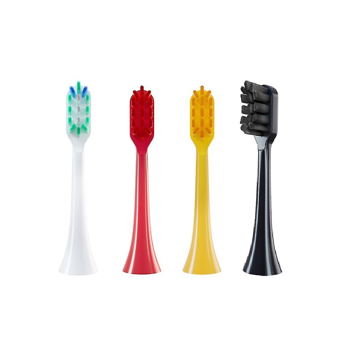 4pcs Different Colors Toothbrush Head Soft Bristles Electric Replacement