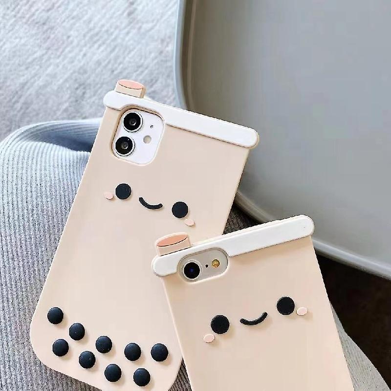 Suitable For Iphone14 Phone Case For Apple 12 New Three-dimensional Bubble Tea Silicone Soft Case For Apple 13 Protective Case