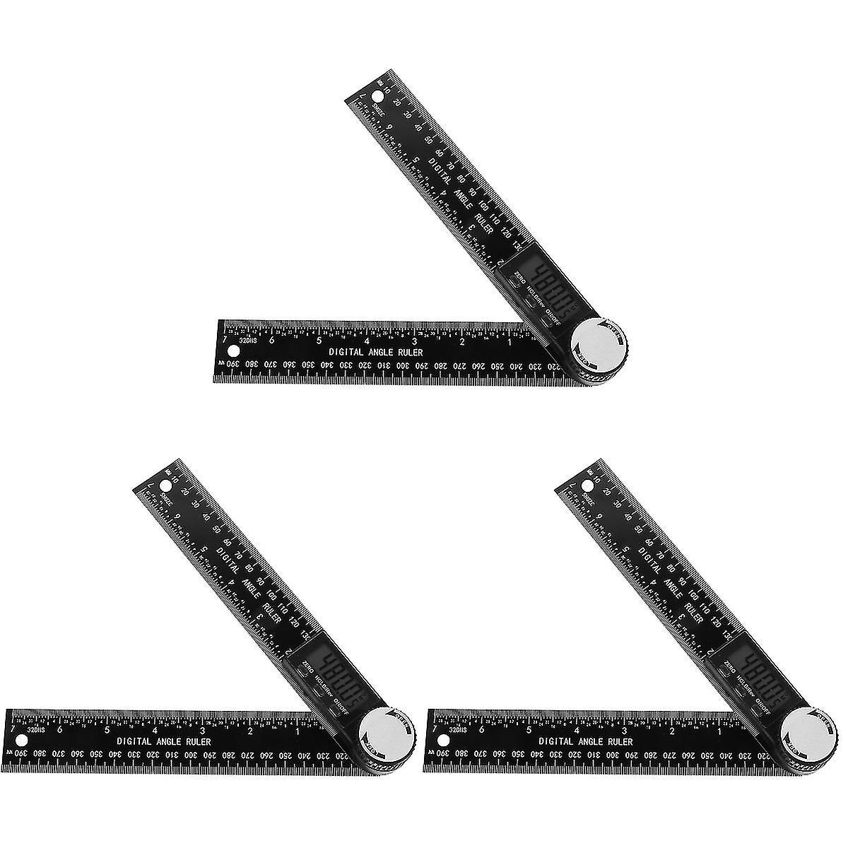 3pcs Digital Angle Ruler Digital Angle Finder Digital Protractor Angle Gauge 200mm