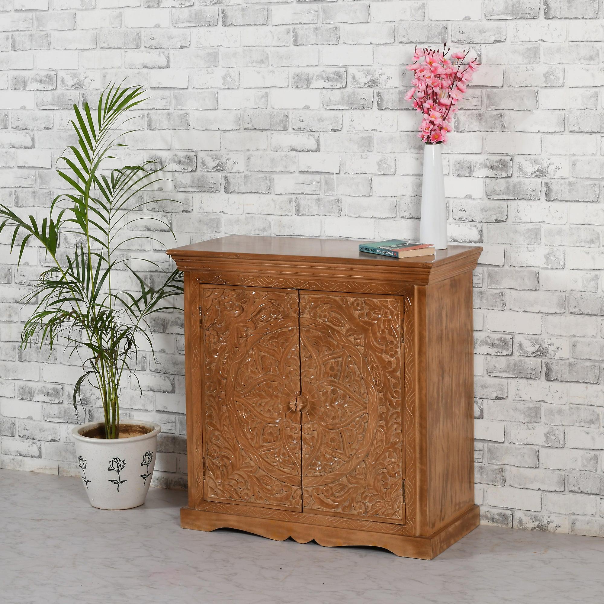 Carnot Mango Wood Sideboard With 2 Doors