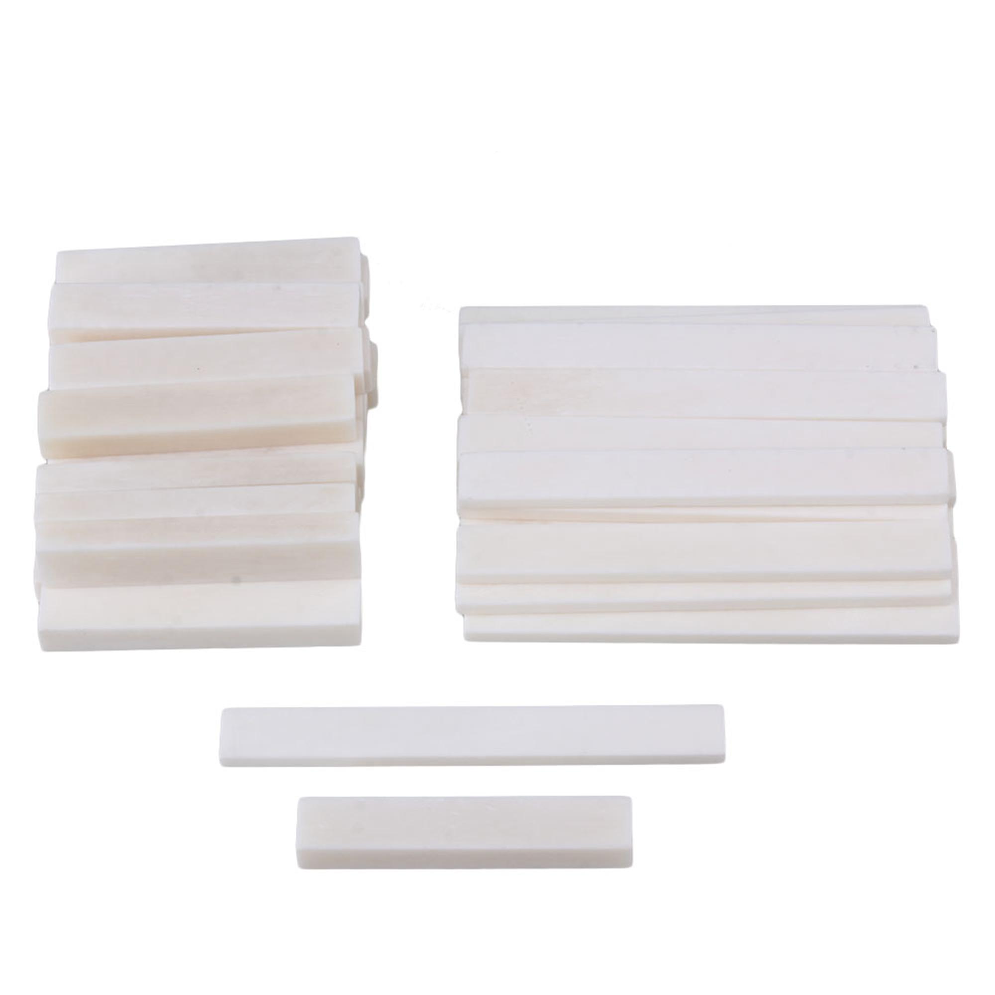 50 Sets White Guitar Parts Classical Guitar Blank Bone Nut and Saddle Set DIY