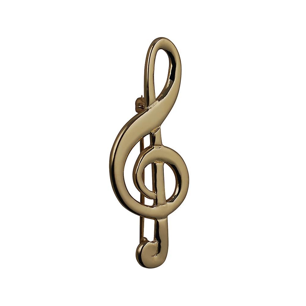9ct Gold 50x20mm G Clef Brooch