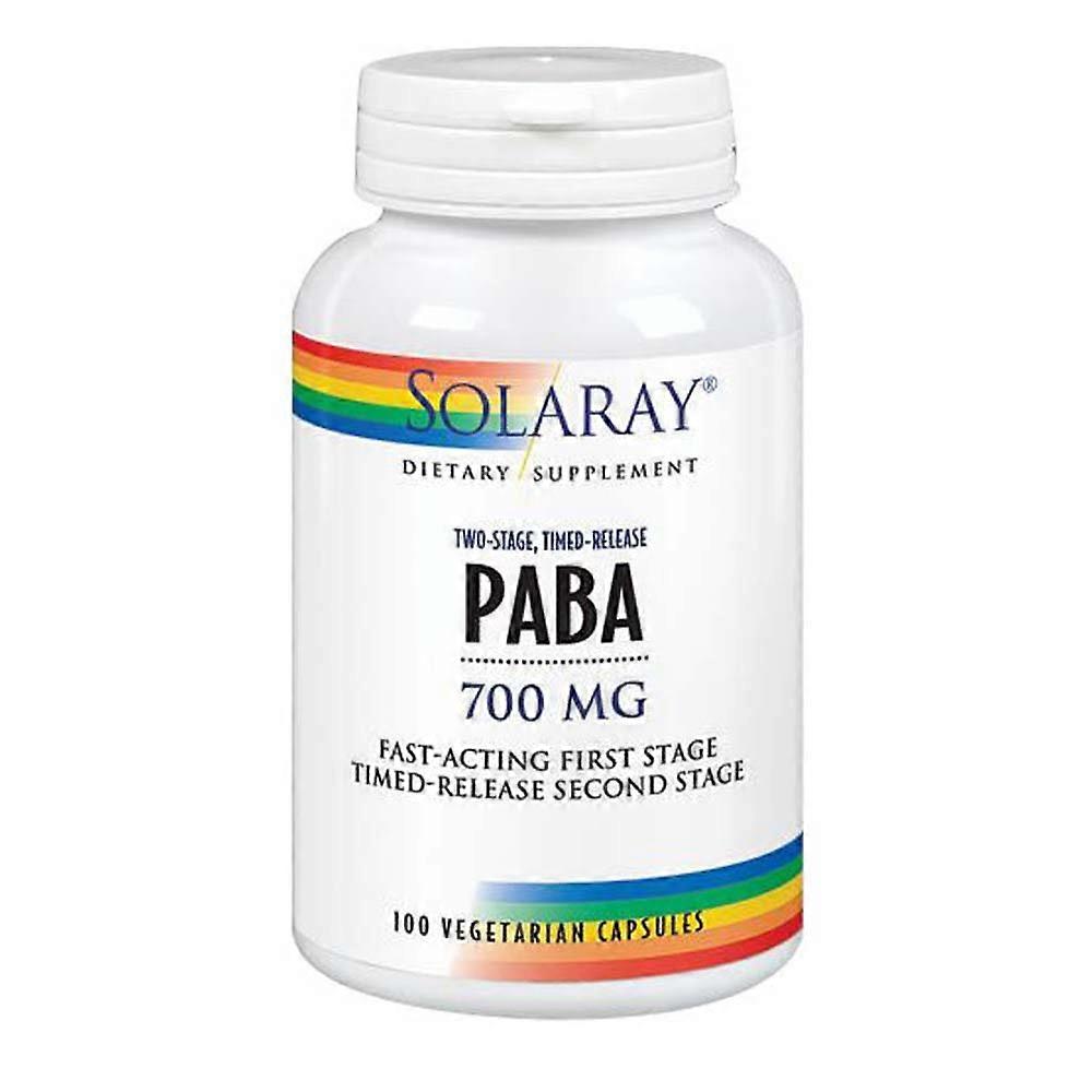 Solaray PABA,700 mg ,100 Caps (Pack of 2)