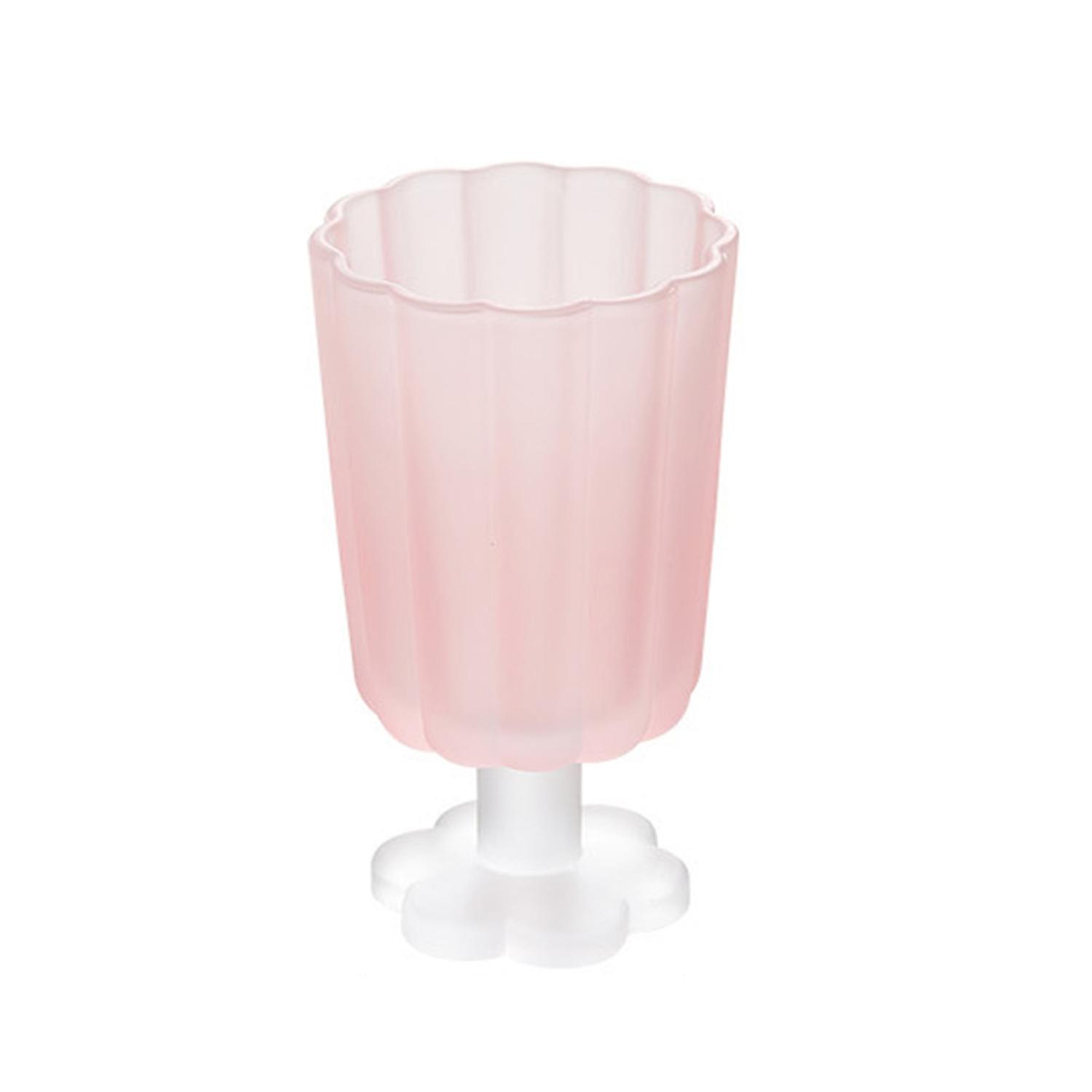 ZHOUBA 260ml Drinking Cup Transparent Matte Comfortable Grip Stable Reusable Petal Shape Juice Cup