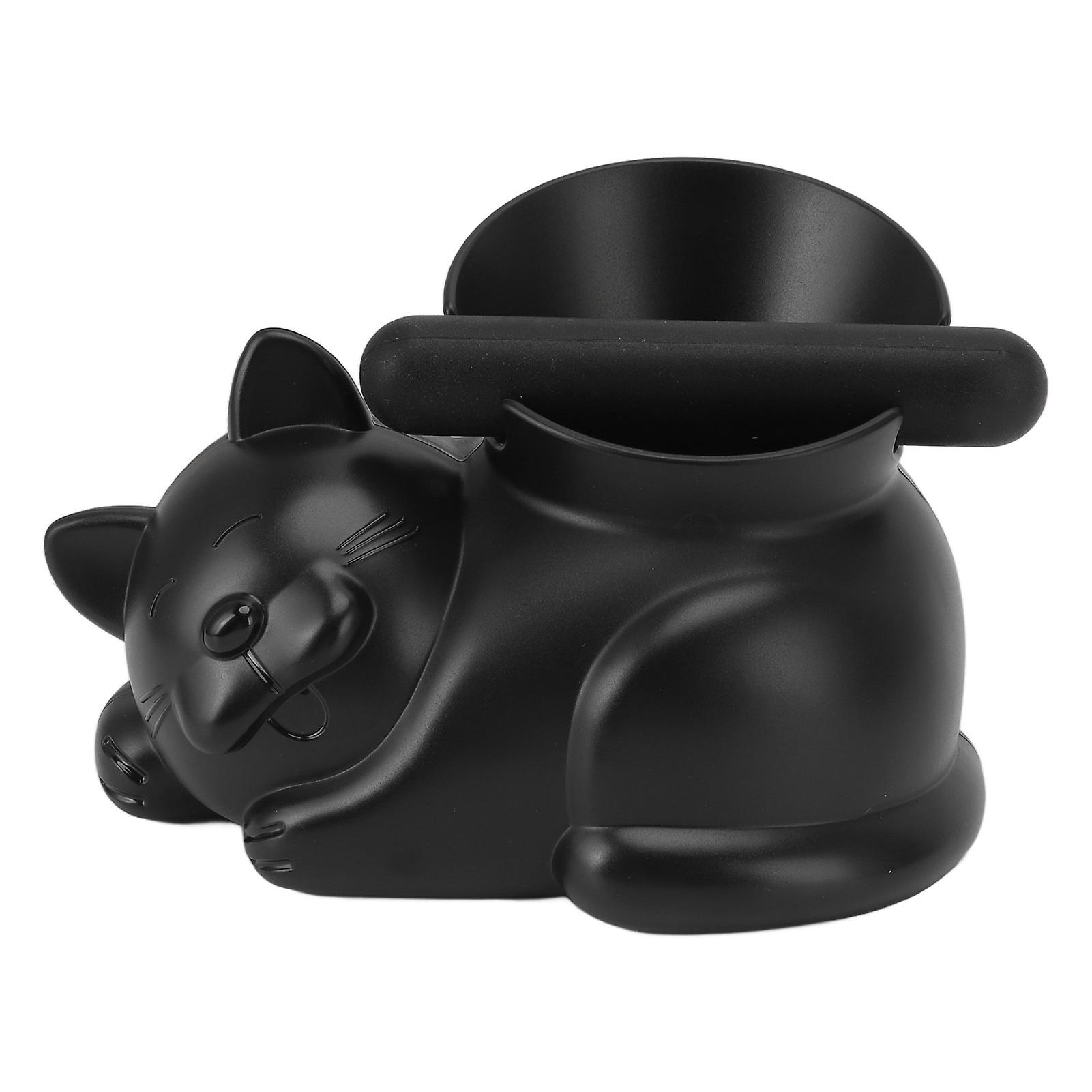 Coffee Residue Box Removable Bar Cat Shape, Grounds Recycling Bucket for Espresso Machine Household Coffee Shop Black