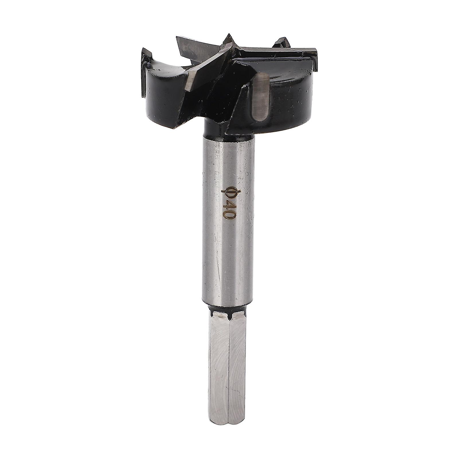 Forstner Drill Bit, Wood Drilling Bit, 3 Flute 40mm Cemented Carbide Hole Opener Bit for Woodworking