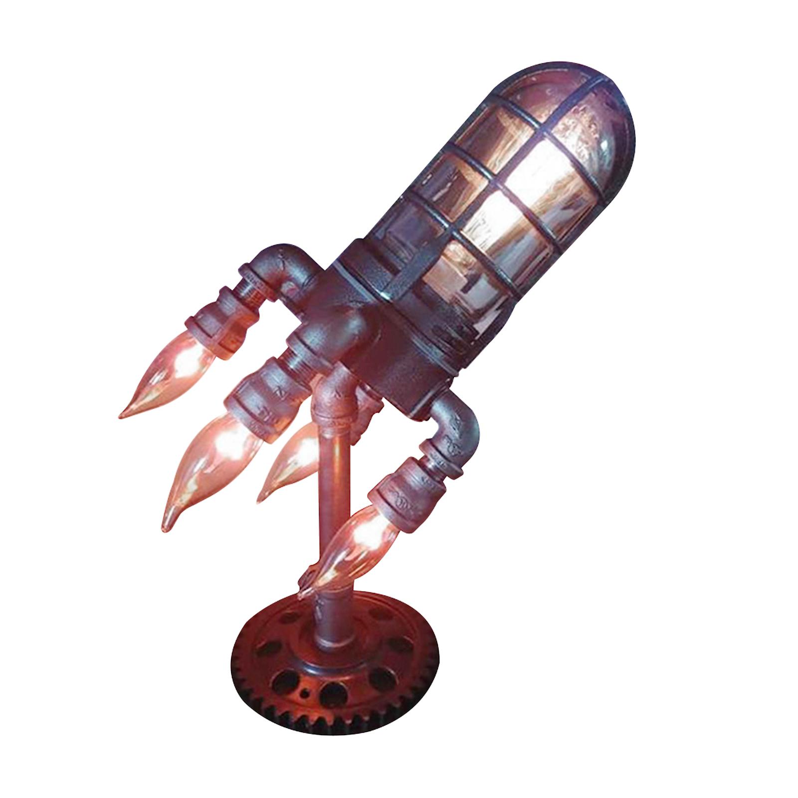 Creative Rocket Night Light Simulated Flame Desk Lamp Bedside Decoration