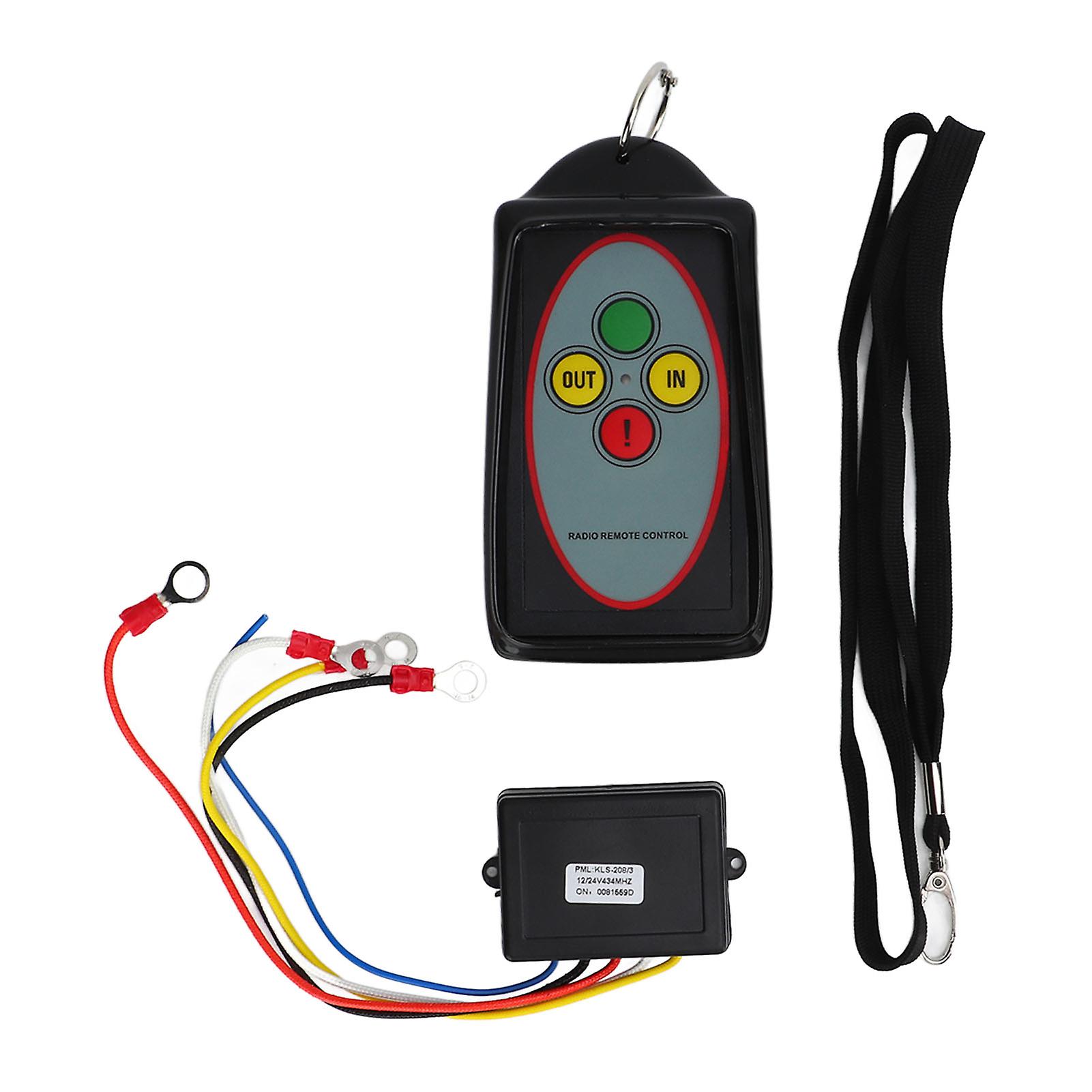 Heavy Duty 12V/24V Wireless Winch Remote Control Kit Anti Interference Strong Signal Long Range 75ft Electric Winch Controller Universal for ATV Truck