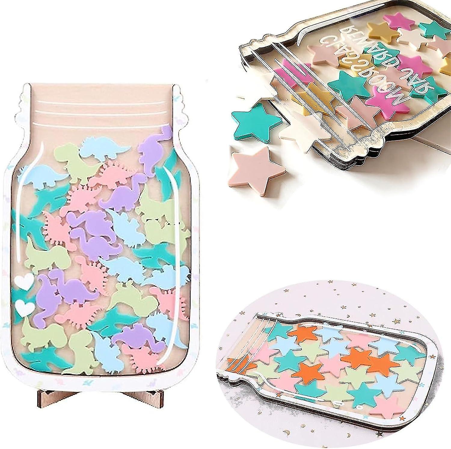 Star Reward Jar For Kids, Incentive Jar, Personalized Stars Reward Classroom Responsibility Routine Training Reward Board For Kids -xx
