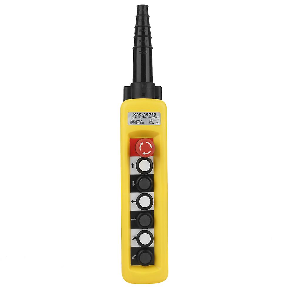 Crane Chain Hoist Push Button Switch Lifting Pendant Rainproof Controller with Emergency Stop
