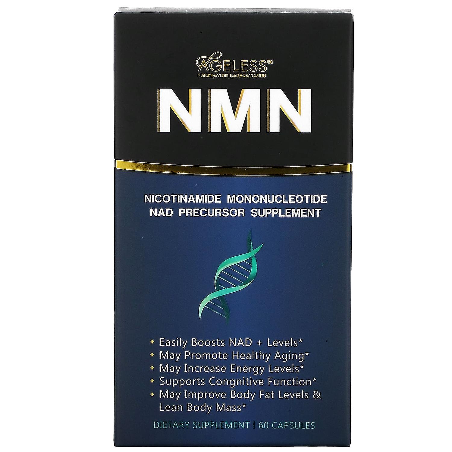 Ageless Foundation Laboratories, NMN, Nicotinamide Mononucleotide NAD Precursor Supplement, 60 Capsu