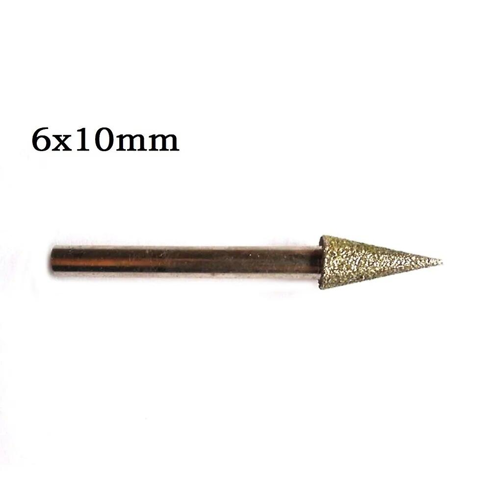 1Pc 6MM Shank Sharp Needle Diamond Grinding Heads Rotary Tools Burr Bits Tools Points Polishing Abrasive Stone Jade Engraving~14251