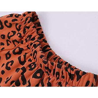 Veeki Baby Girls Leopard Print Summer Clothes Set T-Shirt and Short Pants 2pcs Outfits----Brown 100cm 