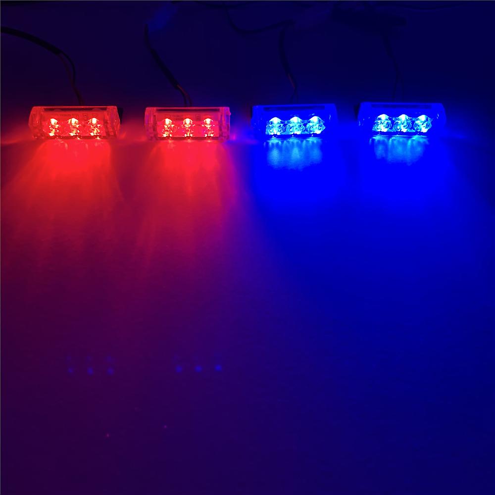 12V Car Grille Strobe Light Head LED Mini Flash lamp Daytime running lights Police Emergency Warning Flashing Signal light
