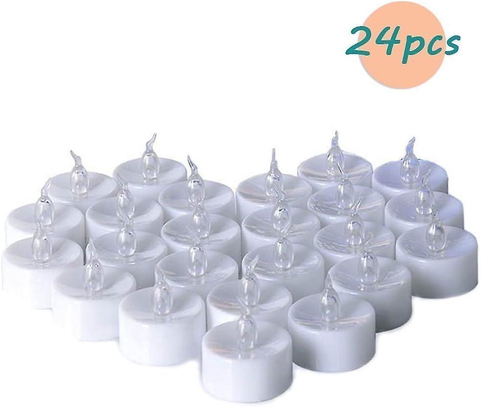 Tealight Candles 24 Flameless Candles with CR2032 Batteries, Flameless LED Tealight Candles Sparklin