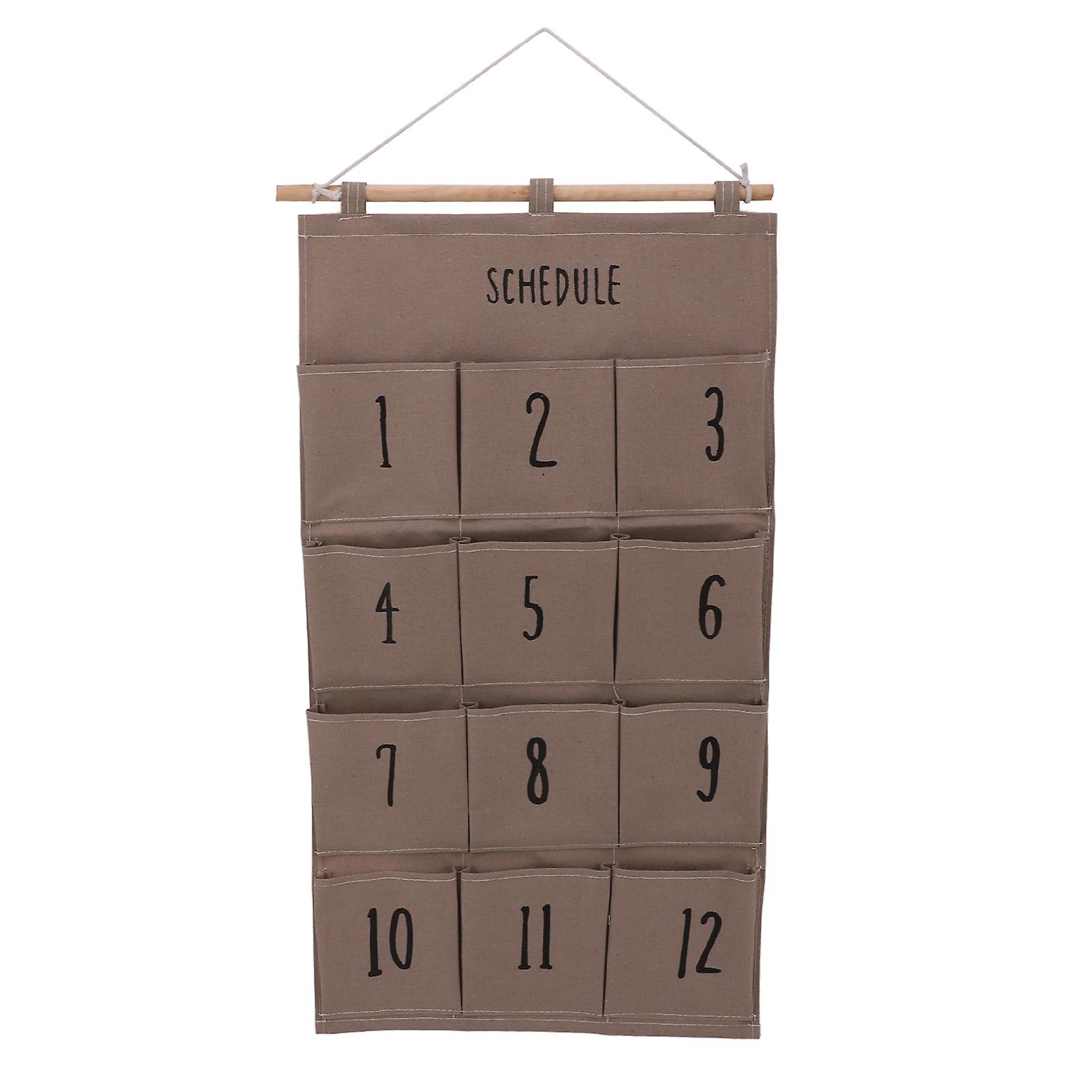 12 Pocket Hanging Organizer Space Saving Wall Mounted Storage Bag Easy Installation Fabric Hanging Pockets Chart for Dormitoey Type B