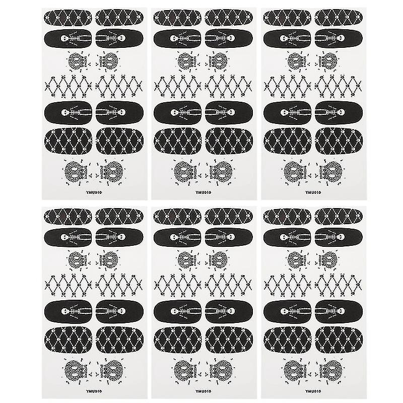 6sheets Halloween Fingernail Decals For Halloween Decor