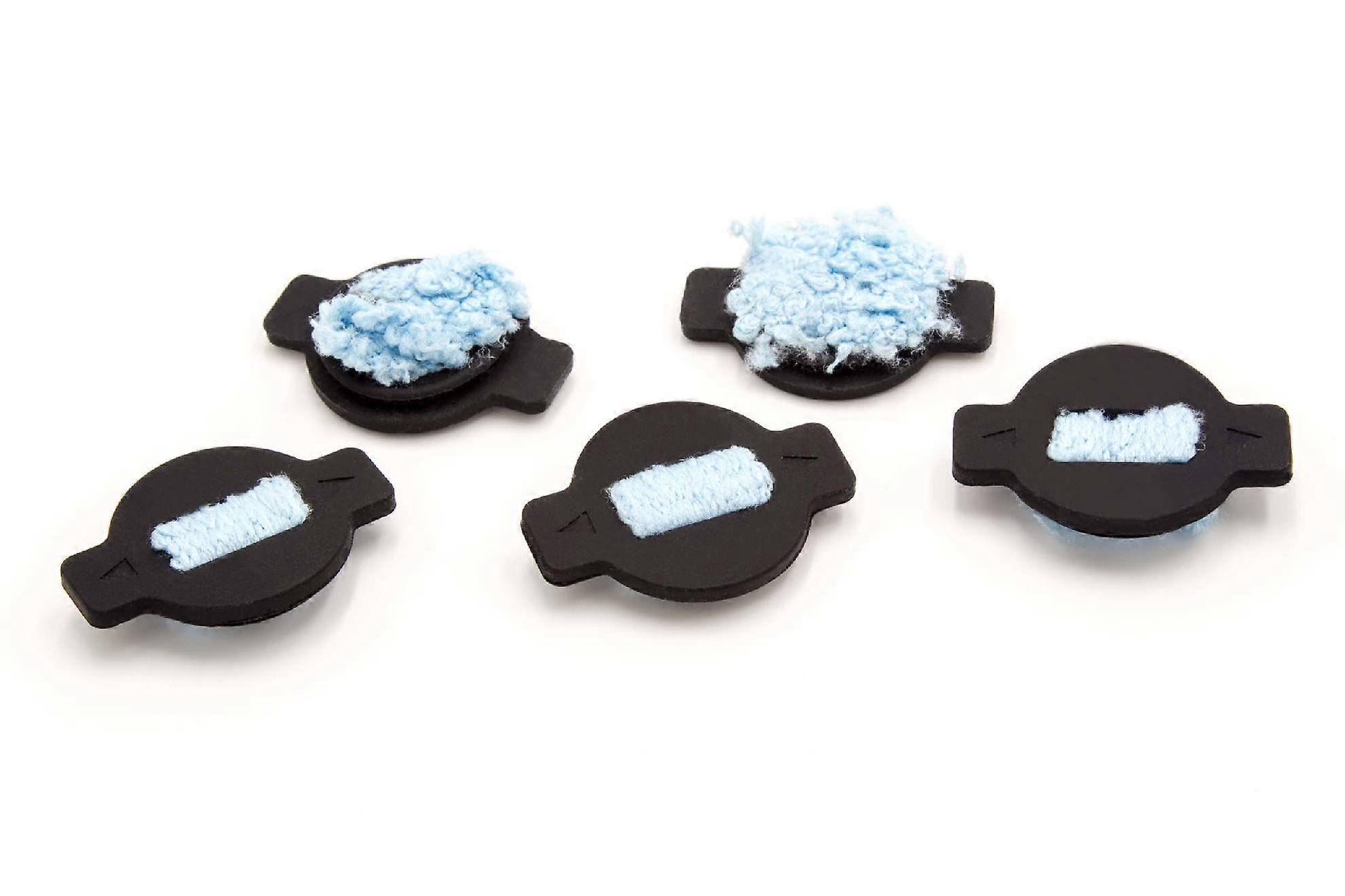 vhbw 5x Mèche, Capuchon de mèche compatible avec iRobot Braava 380, 380T, 390T, 320t, 321, 320 Robot aspirateur avec fonction de nettoyage - Capuchon de mèche de remplacement Noir Bleu