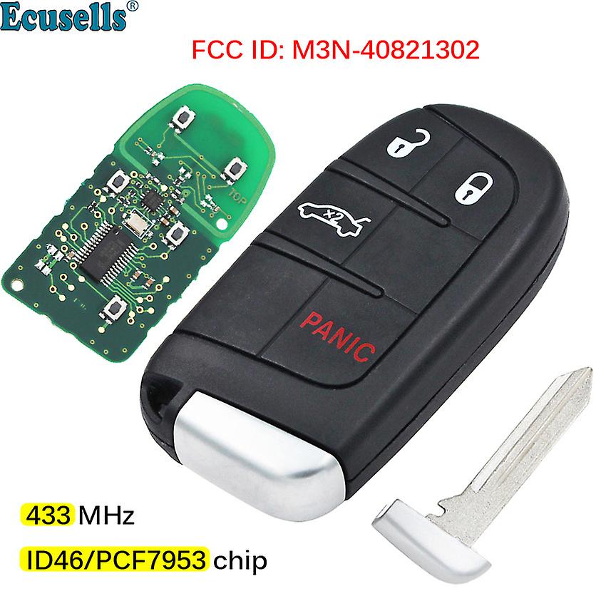 3+1 Panic 4 Buttons Smart Remote Key Fob 433mhz With 7953a Chip For Dodge Dart Charger For Chrysler 200 300 Uncut M3n40821302