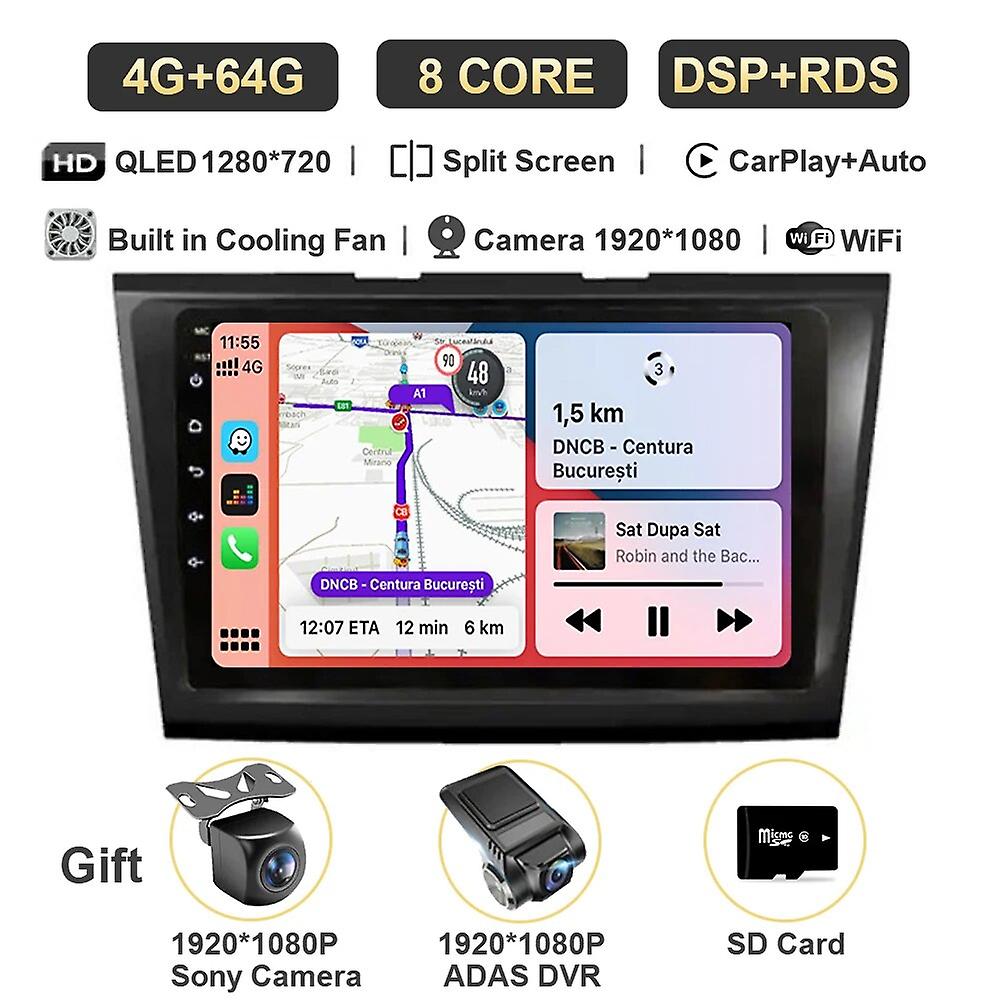Car Radio Carplay Android 13 For Ford Taurus 2015-2018 Player Navigation Gps Auto Stereo Multimedia Video Wireless Dsp 4g Wifi