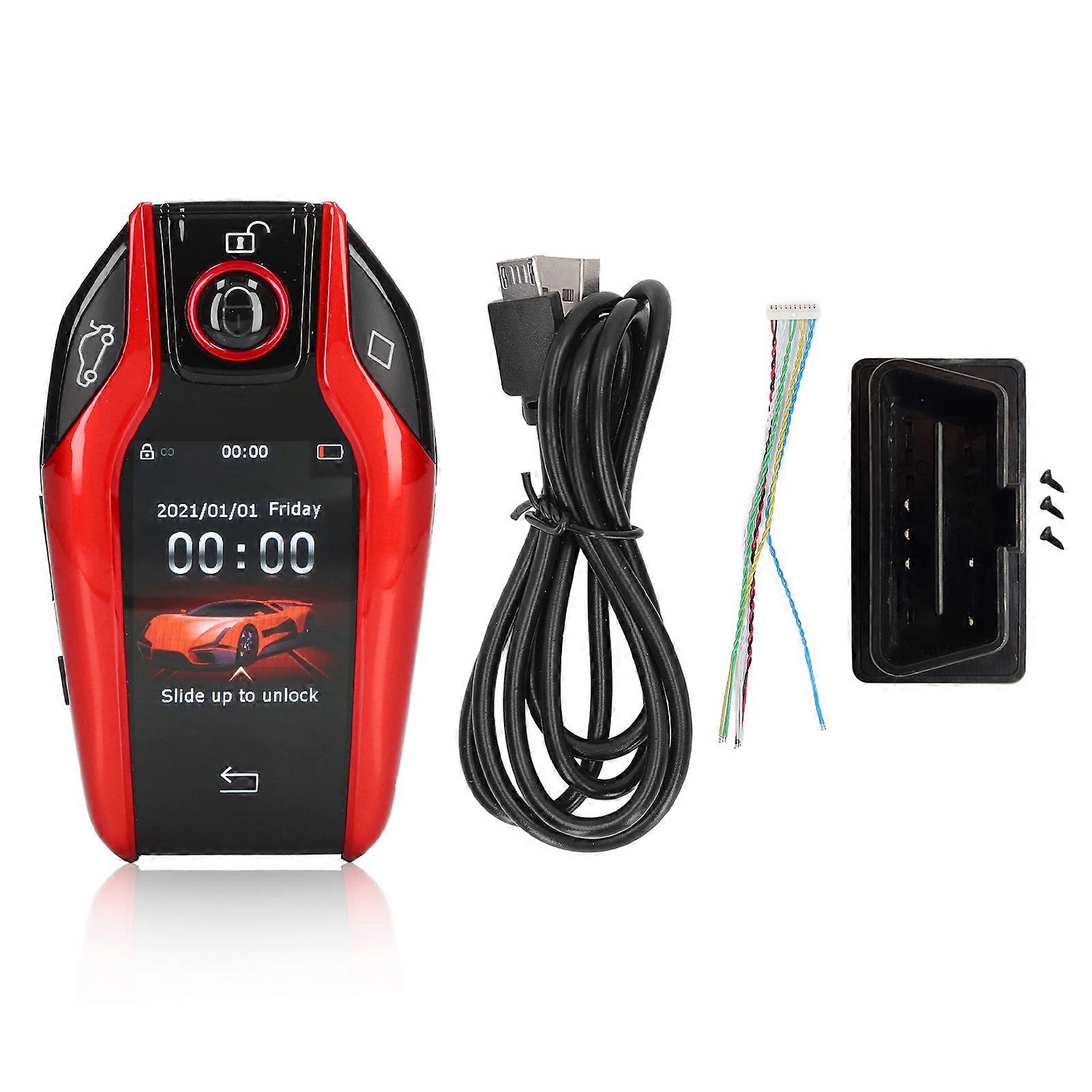 Universal TK800+ LCD-Touchscreen Smart Key Fernbedienung Keyless Entry für alle Start-Stopp-Motortastenmodelle Rot NO.54741