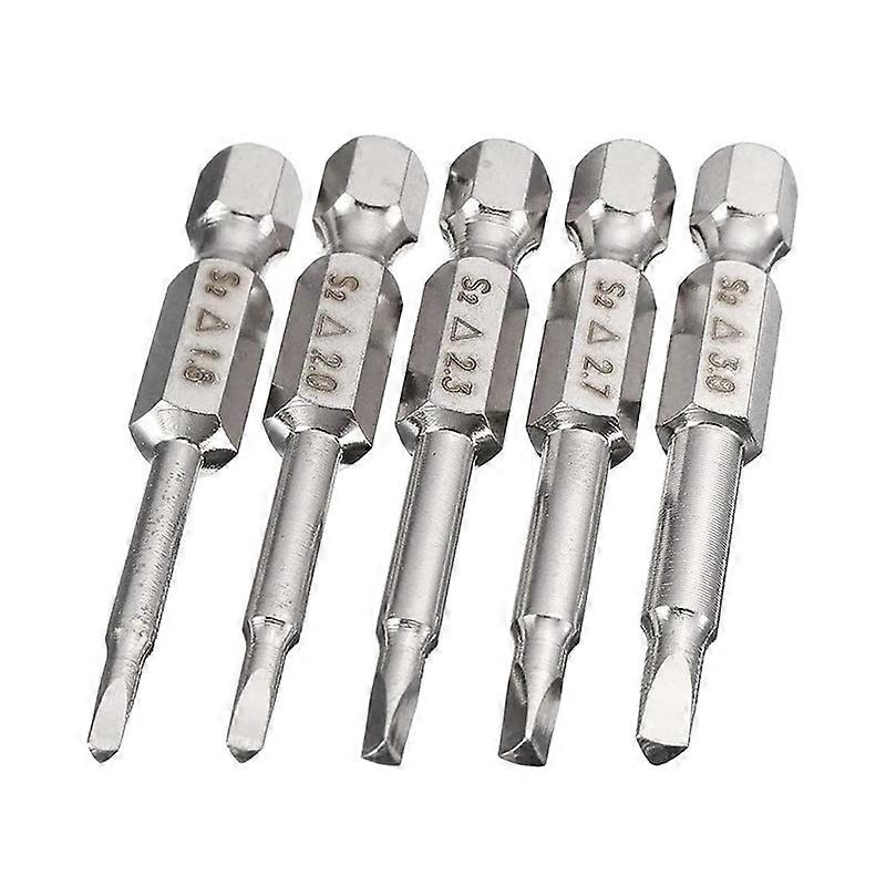 Magnetic Triangular Head Screwdriver Bit, 50mm S2 Steel Triangular Tip Screwdriver Bit 1/4 Hexagonal Shank Triangular Screwdriver Bit Set 5pcs