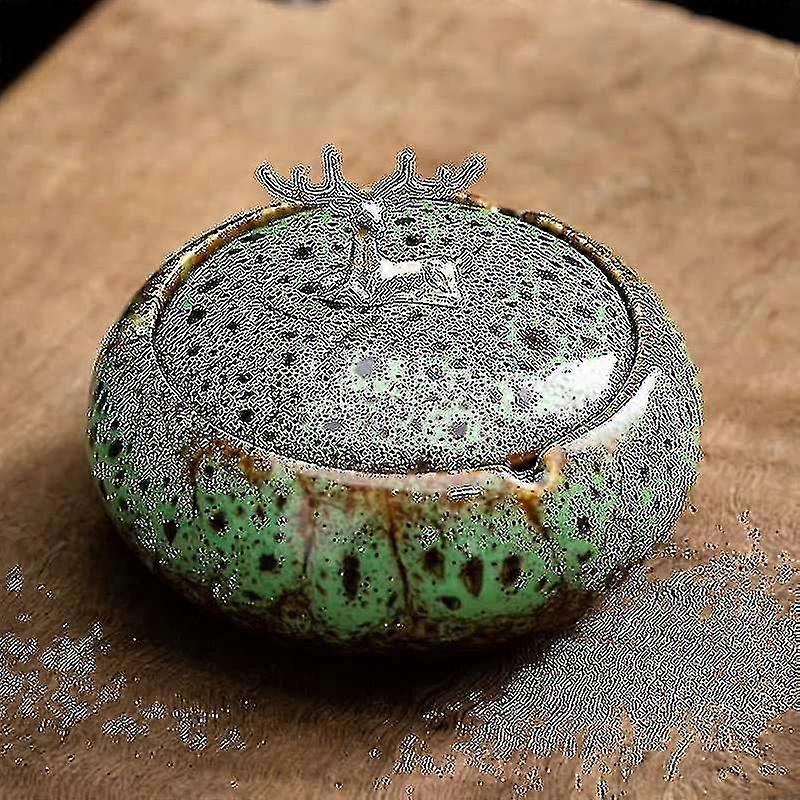 WAIT FLY Mushroom Ceramic Ashtray With Lid - Cute Cigar Ashtray For Indoor/Outdoor, Home Decor (Red) - View #4