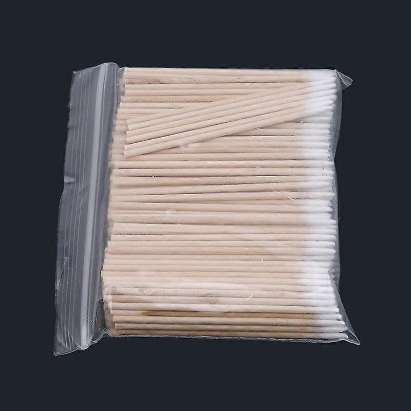 Wooden Tip Cotton Stick Long 7cm 300 Wooden Handle Tip Semi Permanent Embroidered Cotton Swabs