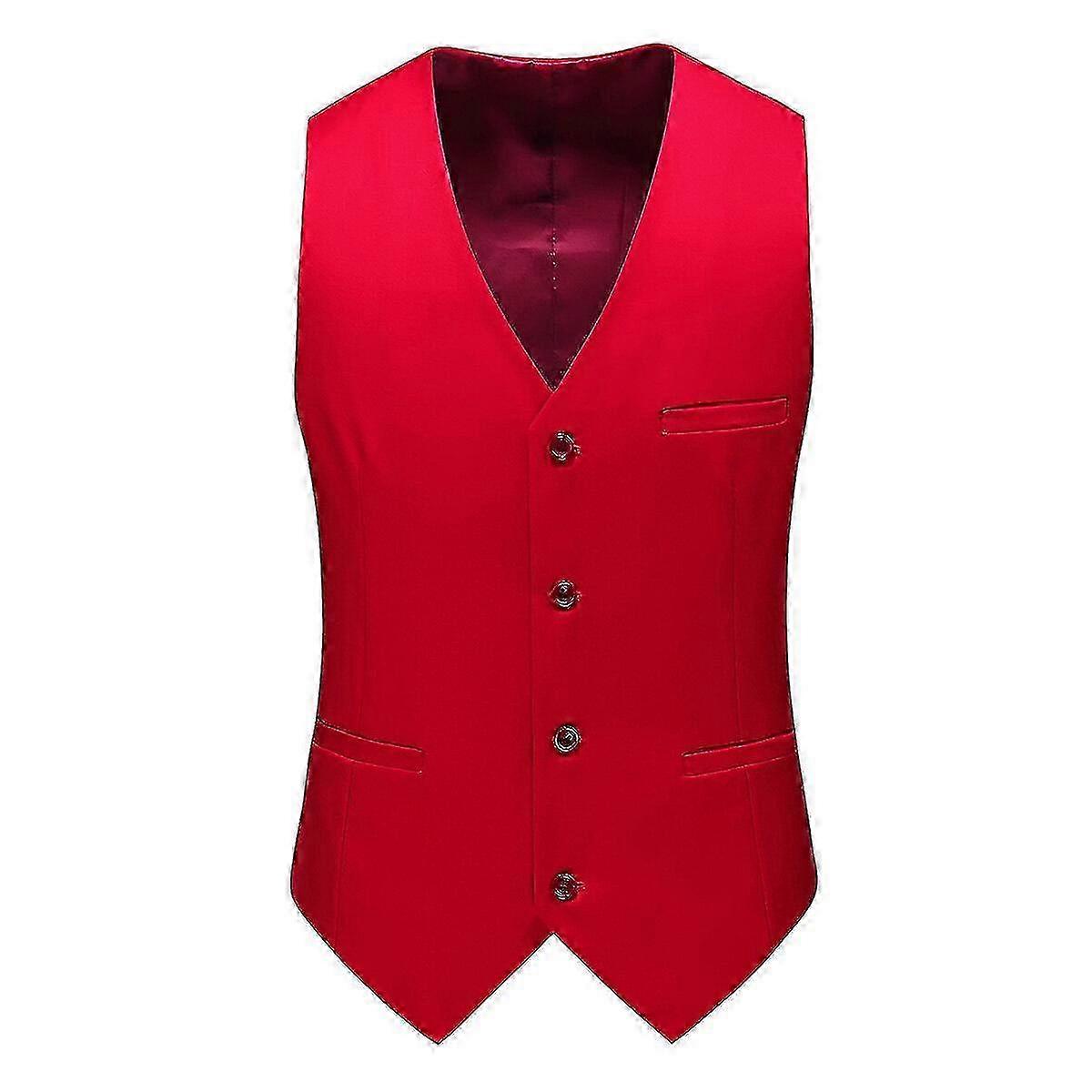 Herren V-Ausschnitt Anzug Weste Einfarbig Hochzeit Business Weste Weste Weste