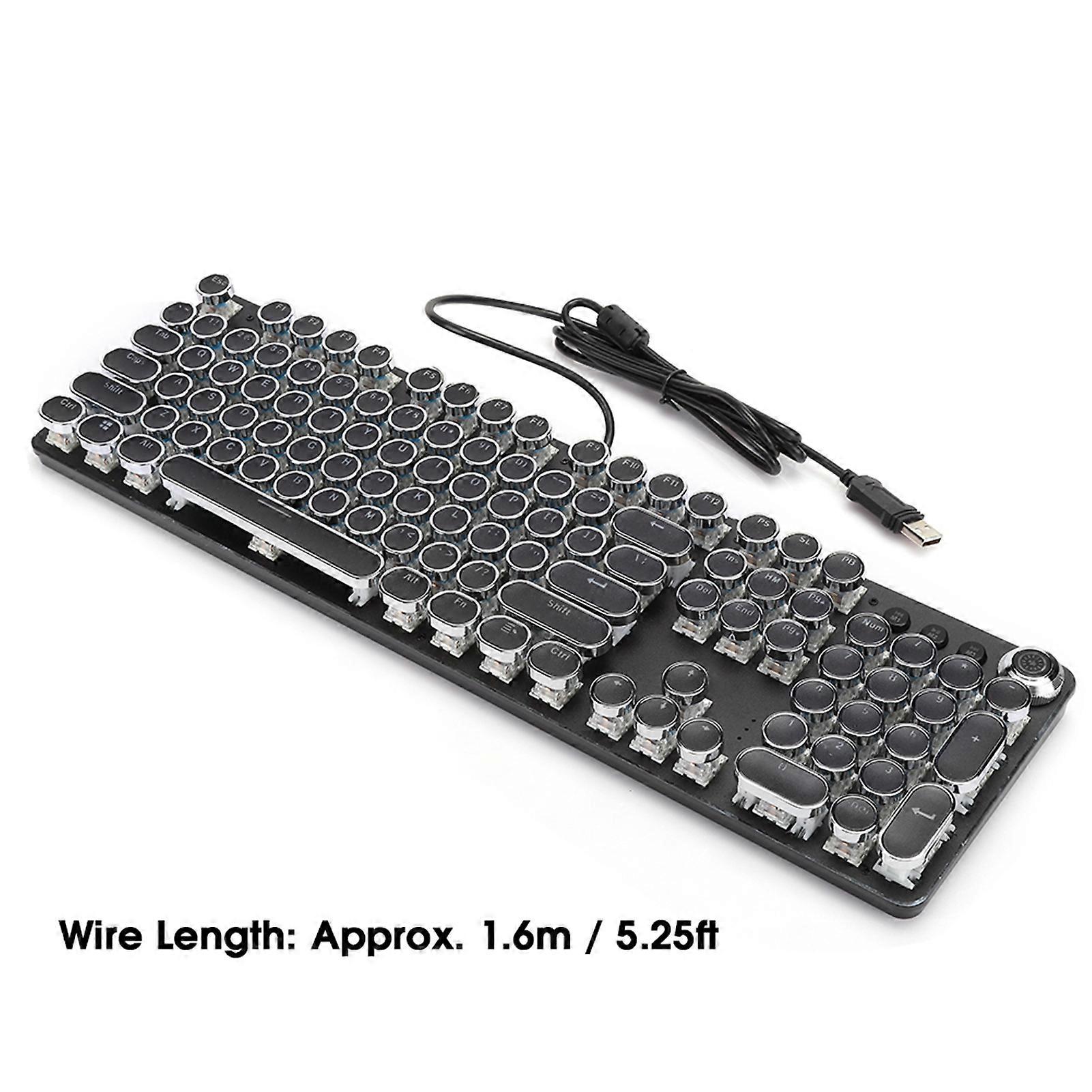 104 Keys Retro Style Electroplated Keyboard Gaming Mechanical Keyboard with Lighting Effect