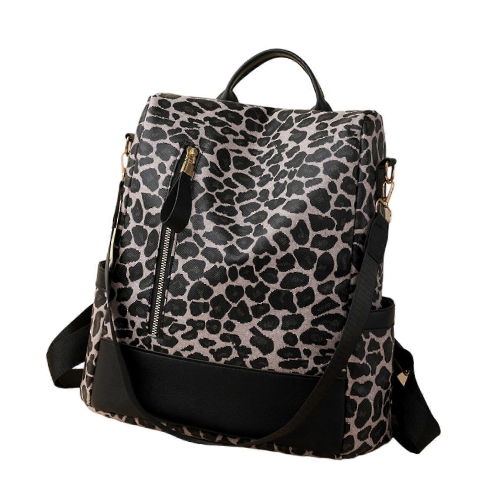 Zaino Leopard Print Zaino portatile per computer per le ragazze pendolari delle signore di colore scuro