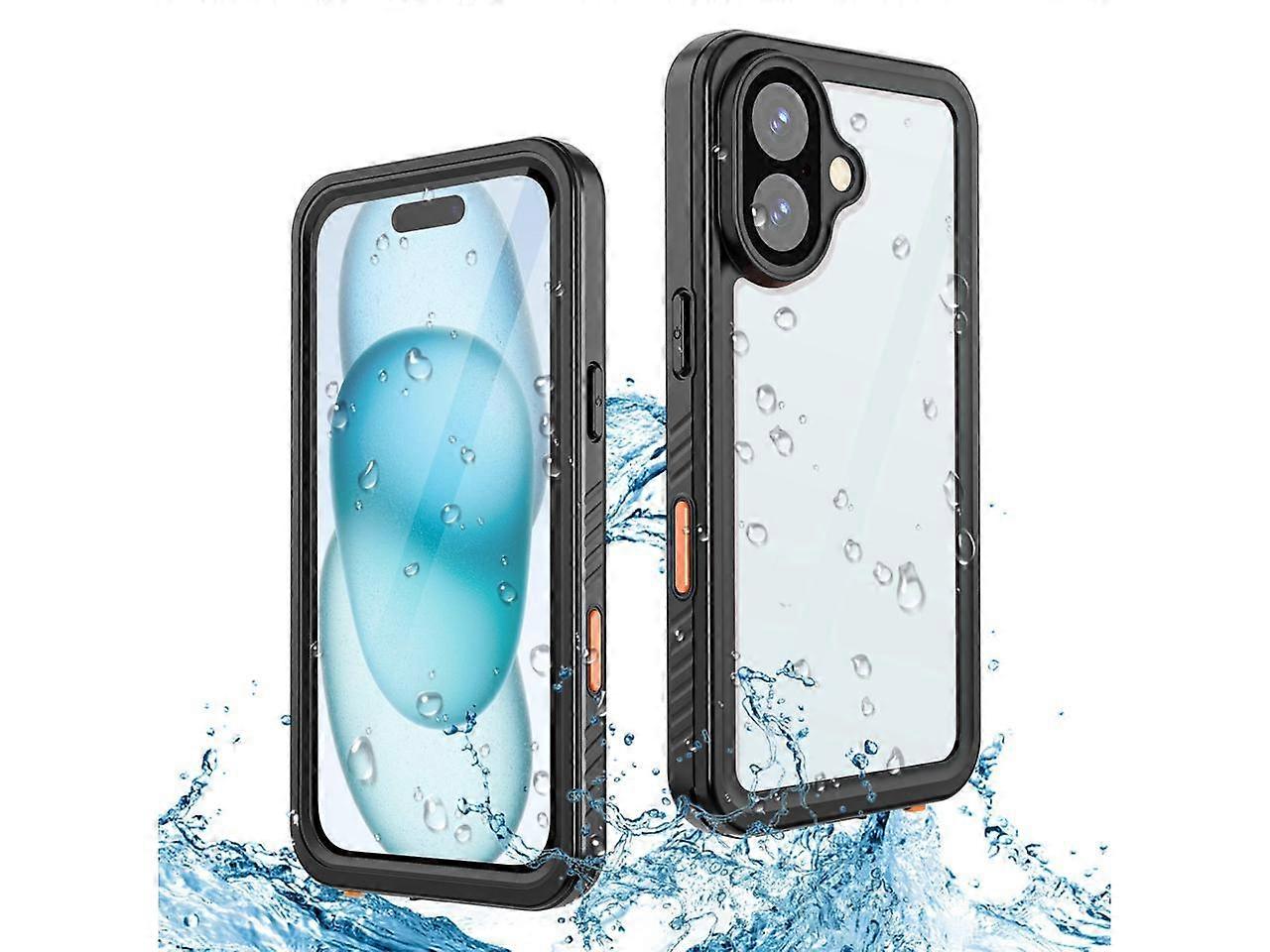 iPhone 16 Plus Case Waterproof, [Military Grade Shockproof][Glass Camera Protector & Built-in Screen Protector][IP68 Underwater][Dustproof][Dropproof]