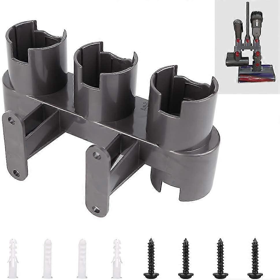 Abclife accessory holder for Dyson V11, V10, V8, V7, wall bracket, replacement for Dyson vacuum cleaner accessories (grey with parts kit)