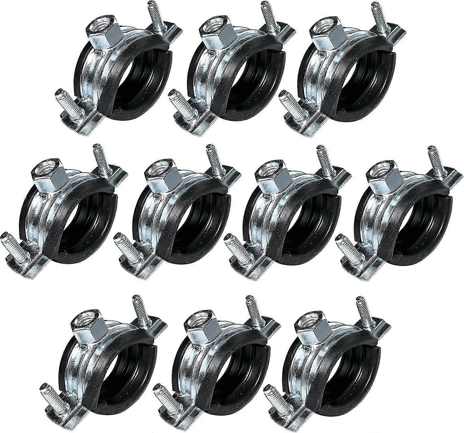 Set Of 10 Sound Collar-fixing Support With Seal-for Pipe 1''32-36mm-in Galvanized Steel-to Screw 8/10