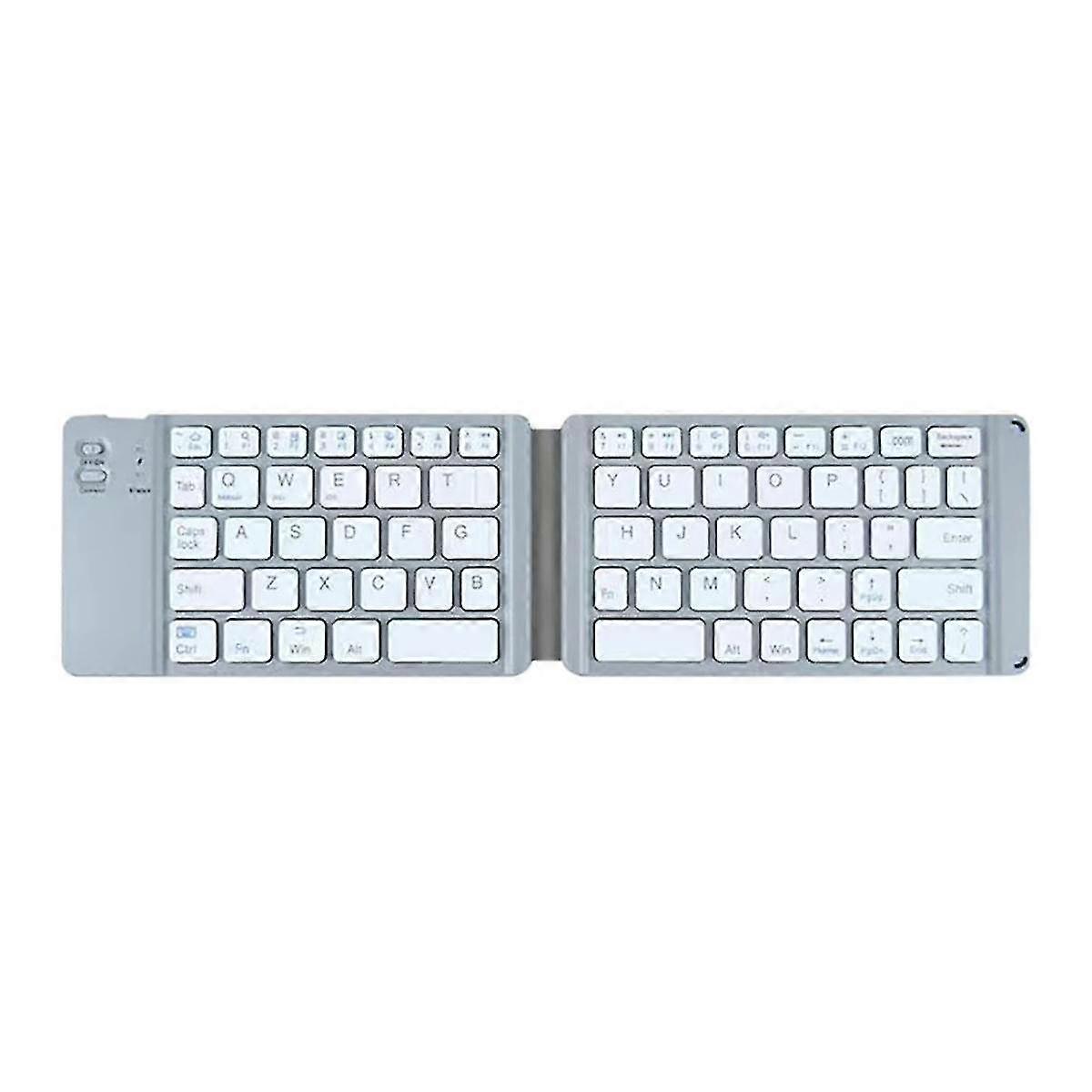 Dual Folding Wireless Bluetooth Keyboard for Cell Phone Tablet Computer Mini Mute Multi-Function Ke