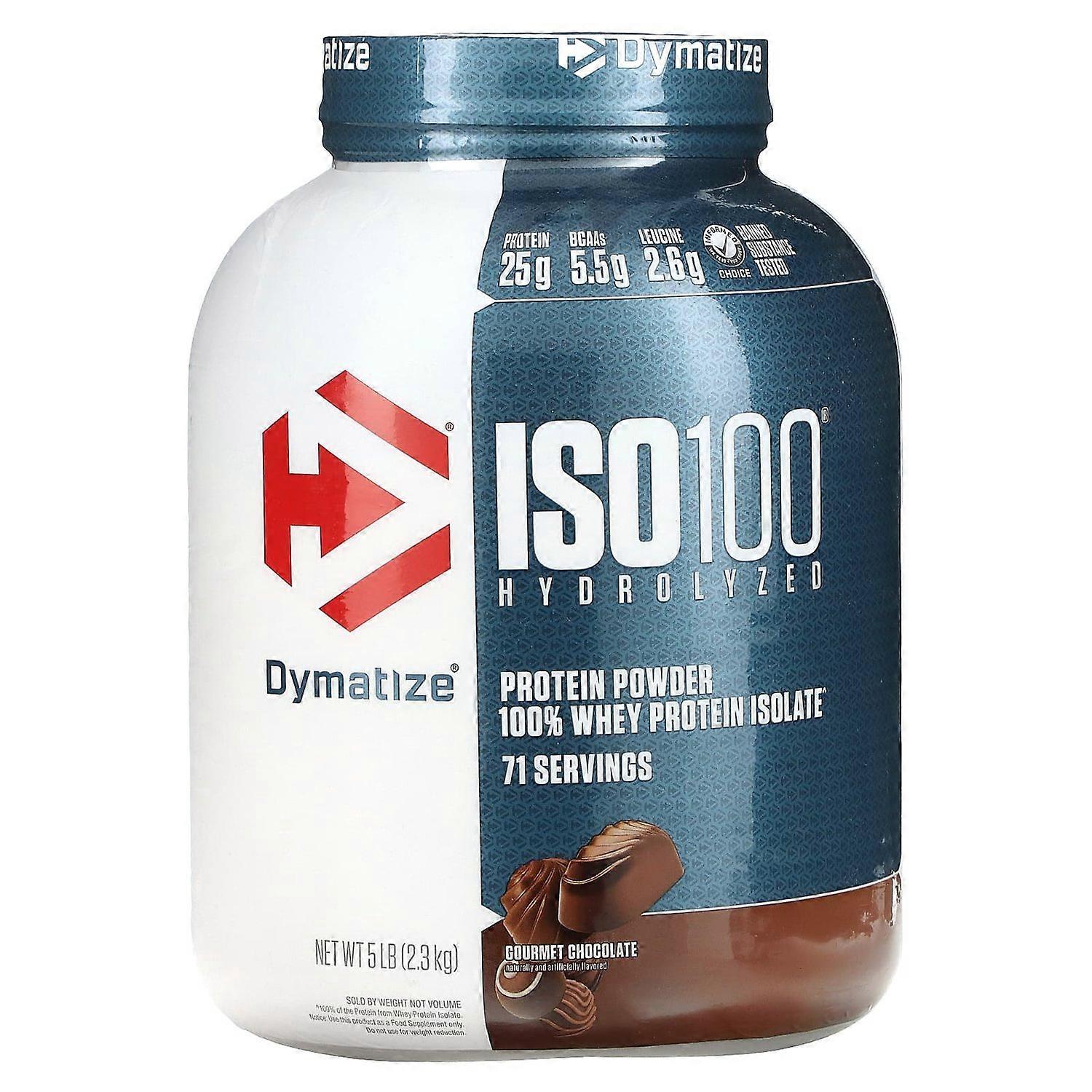Dymatize, ISO100 Hydrolyzed, 100% Whey Protein Isolate, Gourmet Chocolate, 5 lbs (2.3 kg)