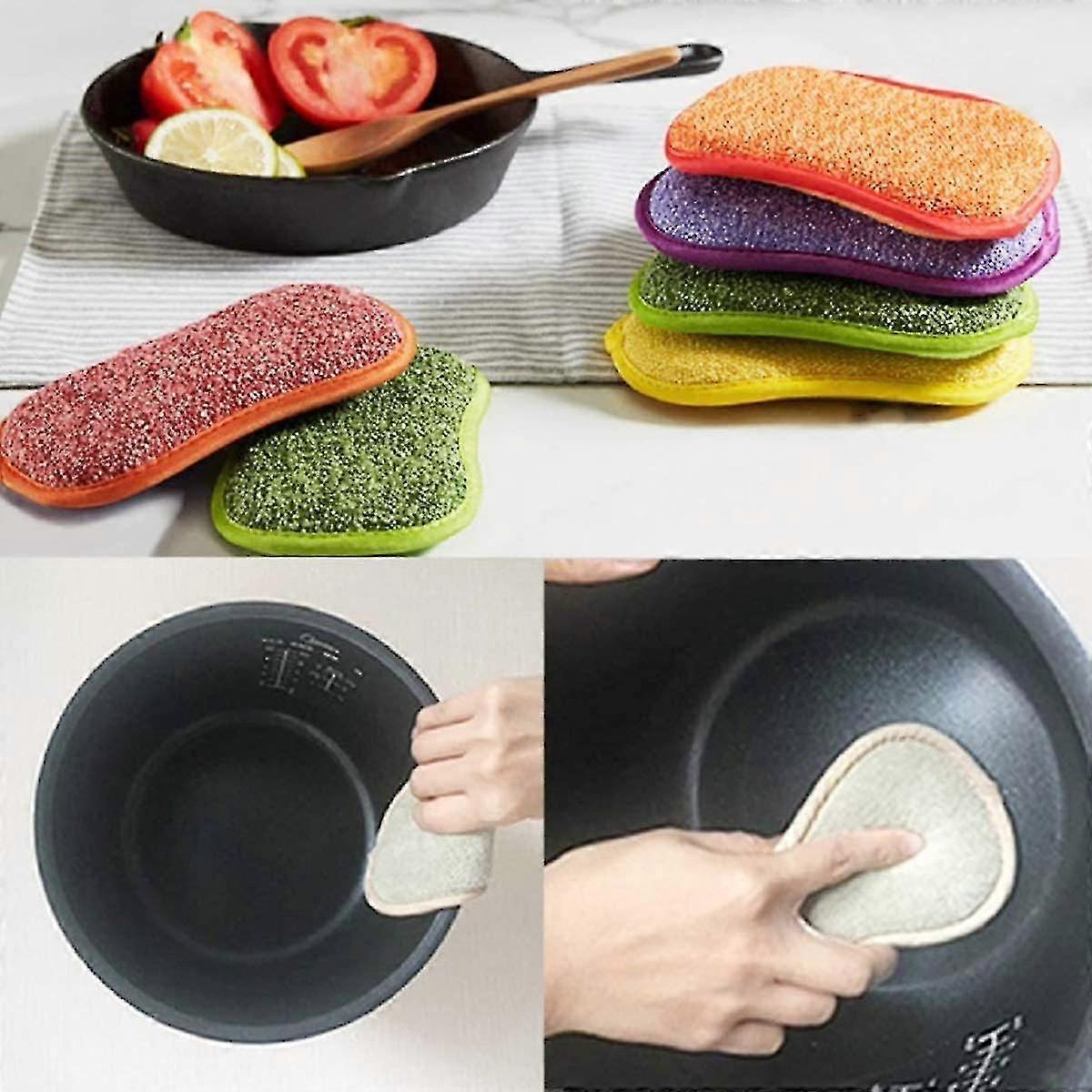 Kitchen Antibacterial Microfiber Cleaning Pad Double Sided Sponge