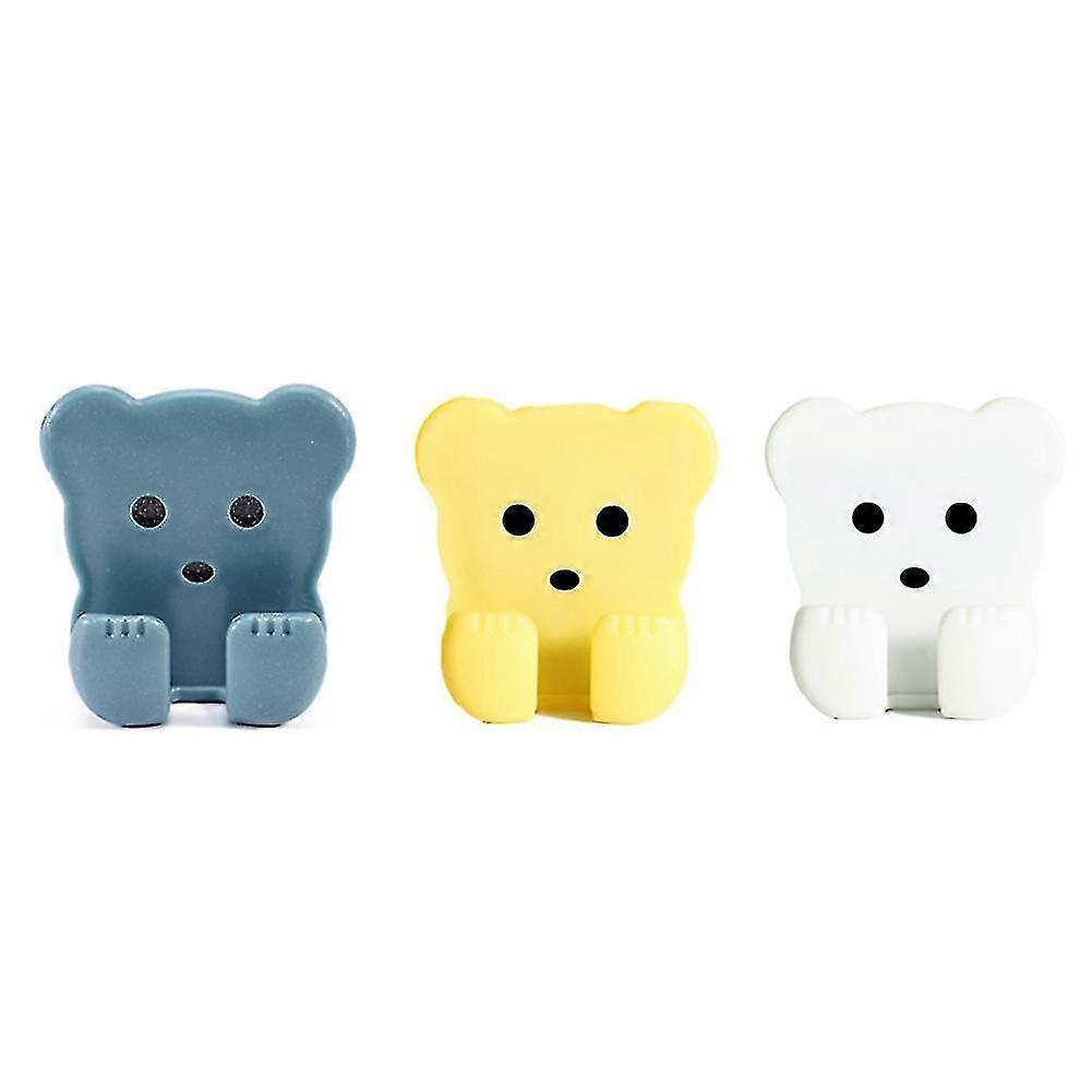 Cute Bear Wall-mounted Sticker Punch-free Hook Paste Plug Socket Holder Plug Fixing Multifunctional
