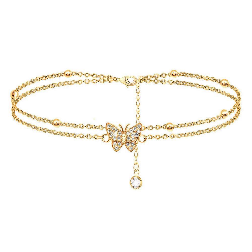 ZK-Butterfly Anklet Silver Copper Adjustable Valentine's Day Gift For Her