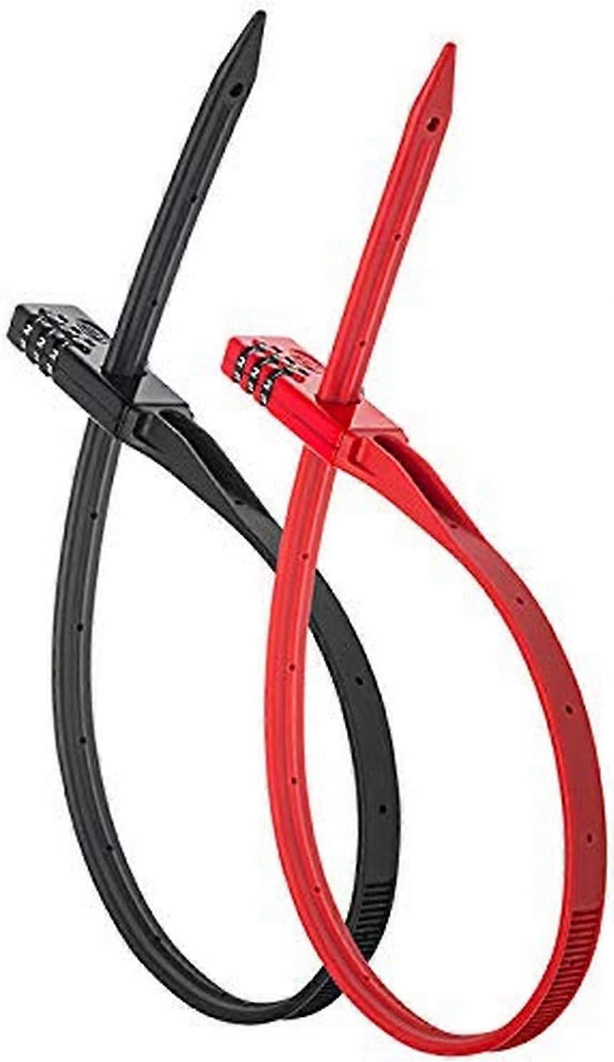 QuickZip Zip-Tie Multi-Purpose Combo Lock 2 Pack Red/Black, One Size,2024 Ping