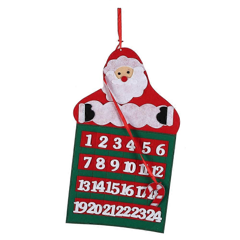 Cute Pattern Christmas Advent Calendar Felt Christmas Countdown Calendar Decoration SuppliesSanta Claus