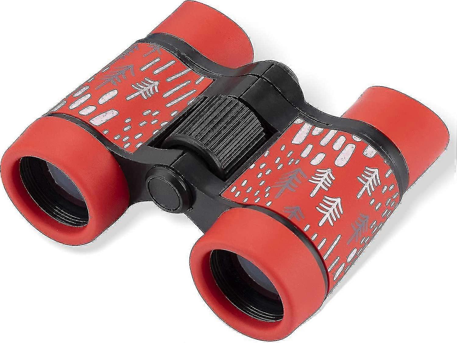 1pc,binoculars For Kids, High Resolution Waterproof Optics Binocular,4x30,red With Patterns