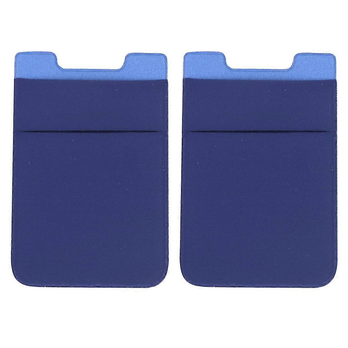 2pcs Double Layer Phone Pouch Adhesive Holder Cell Phone Back Patch Pocket Cover