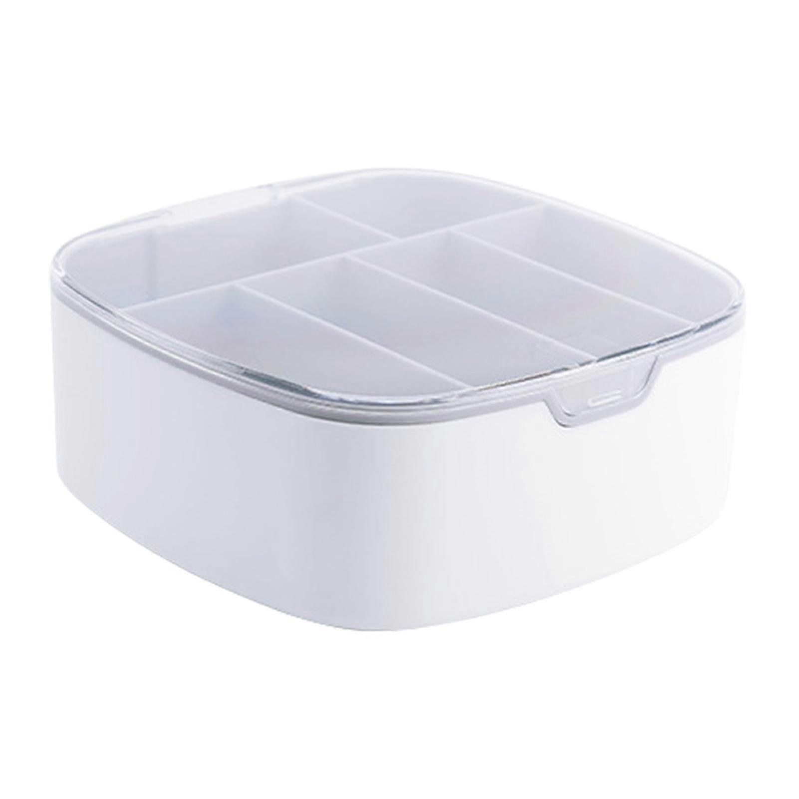 6 Compartments Cable Storage Box With Lid Practical Portable Pp