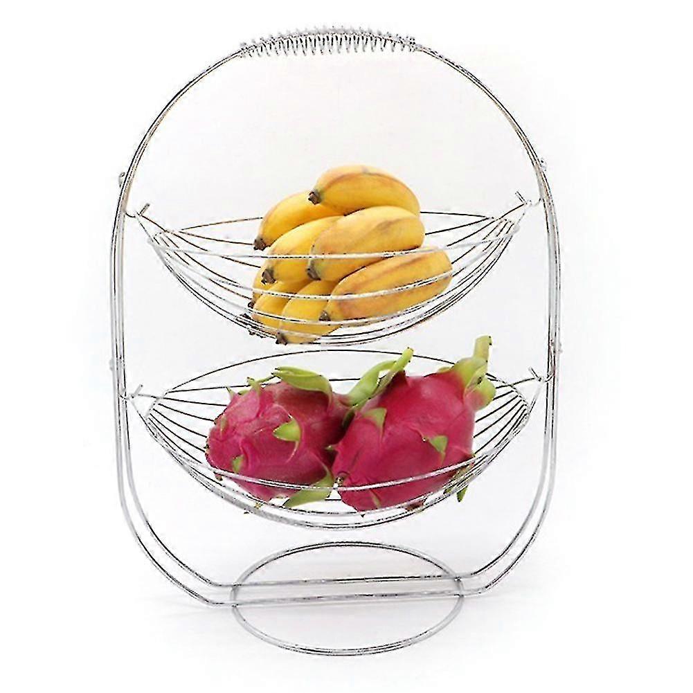 2 Tier Fruit Storage Basket Swing Stand